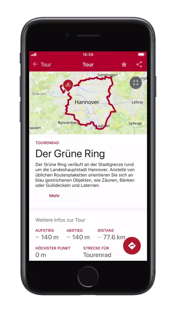 Capturas de tela do Lower Saxony Bike Navigator