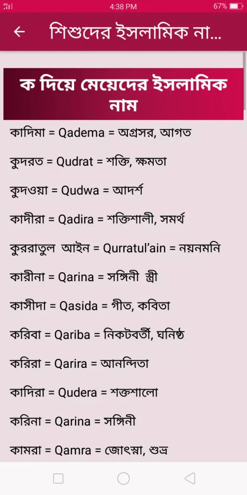 Capturas de pantalla de শিশুদের ইসলামিক নাম ২০২৪