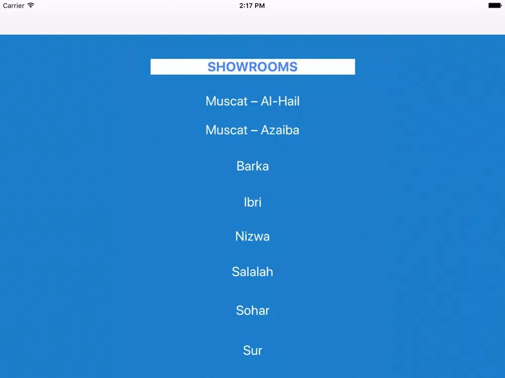 Capturas de tela do Geely Oman iPad 