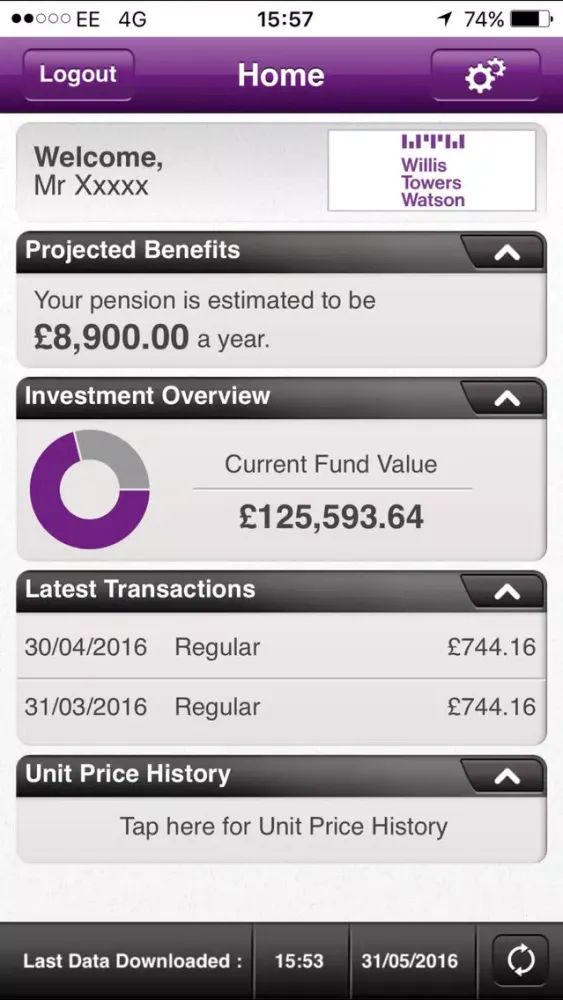 Track My Pension سکرین شاٹس