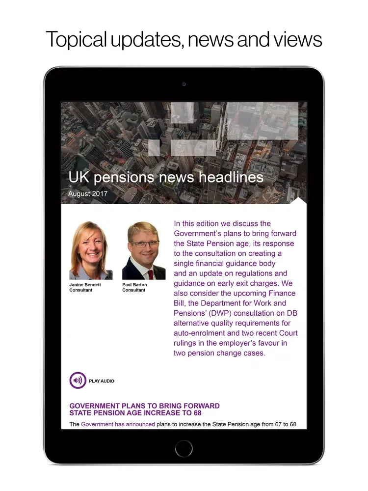 Screenshot di Pensions Briefing iPad 