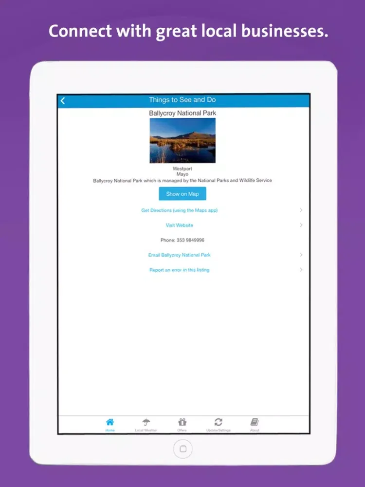 Westport App - Mayo- Local Business & Travel Guide iPad  स्क्रीनशॉट