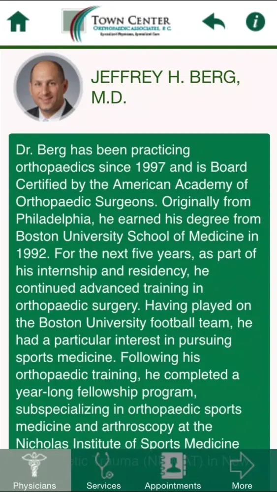 Town Center Orthopaedic Associates, P.C. スクリーンショット