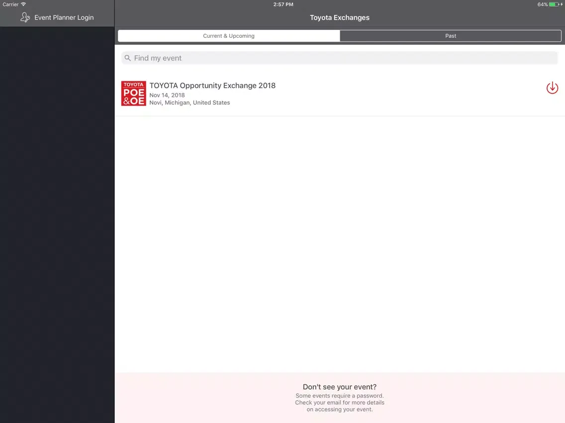 Screenshot di Toyota Exchanges iPad 