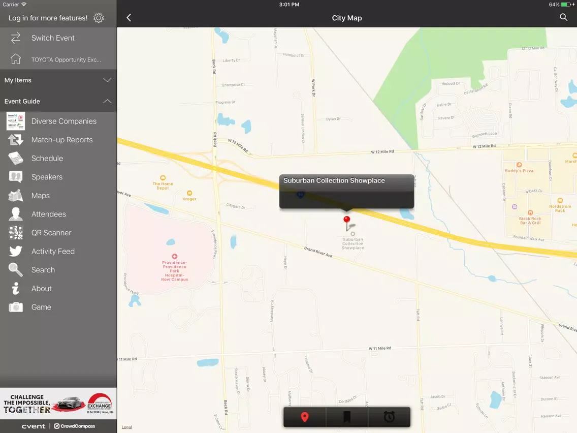 Screenshot di Toyota Exchanges iPad 