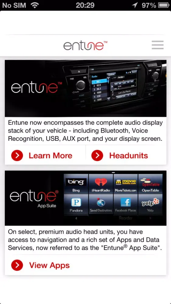 Tangkapan skrin Entune Audio Simulator
