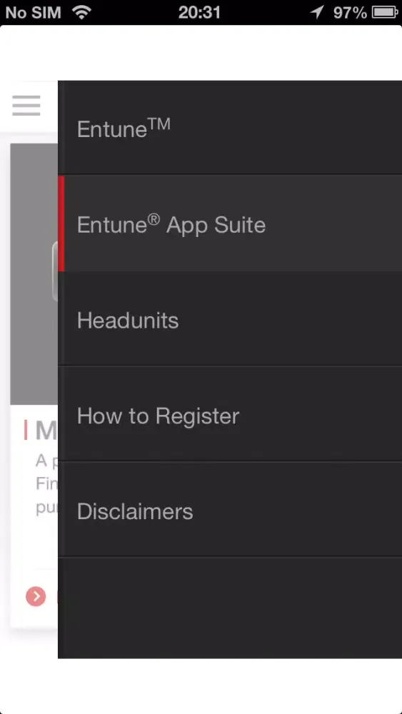Tangkapan skrin Entune Audio Simulator