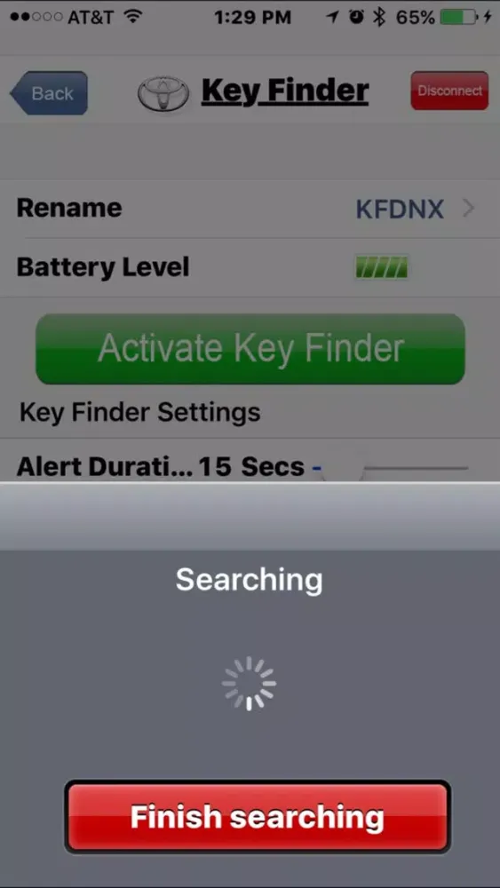 Zrzuty ekranu Toyota Key Finder