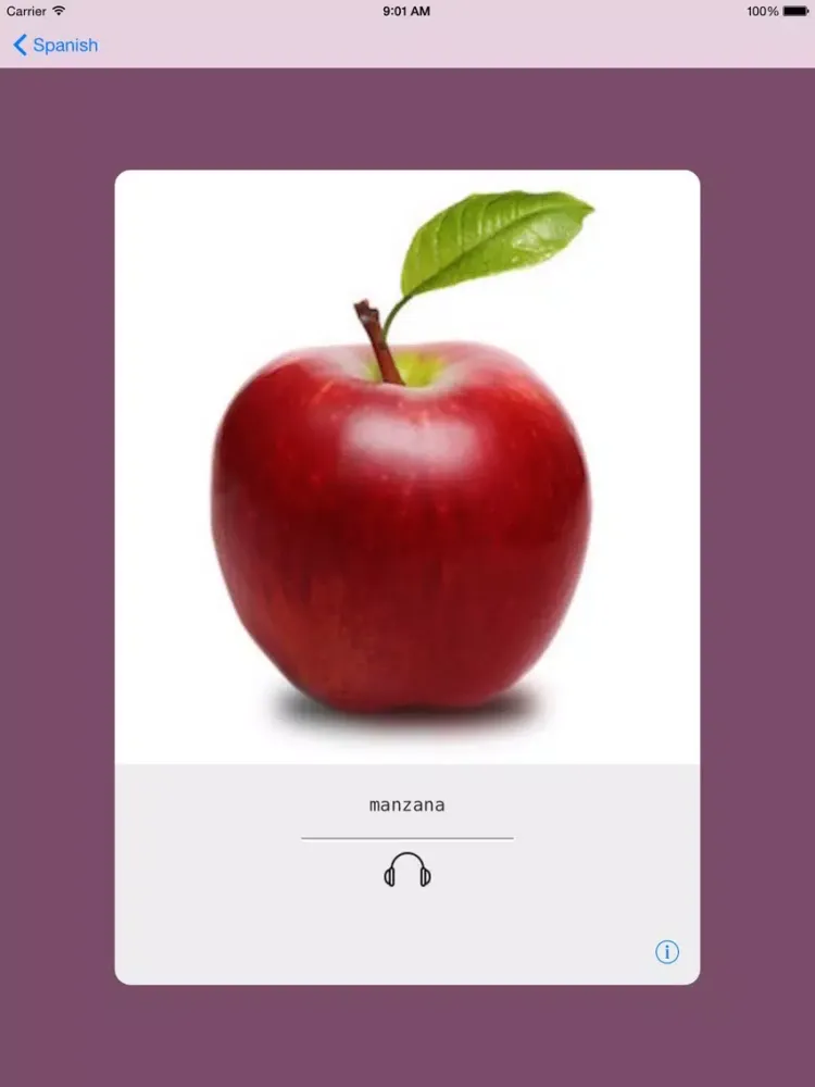 Learning Spanish (European) Basic 400 Words iPad 应用截图