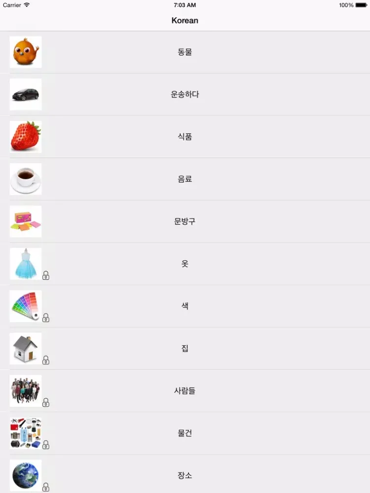 Learning Korean Basic 400 Words iPad 应用截图