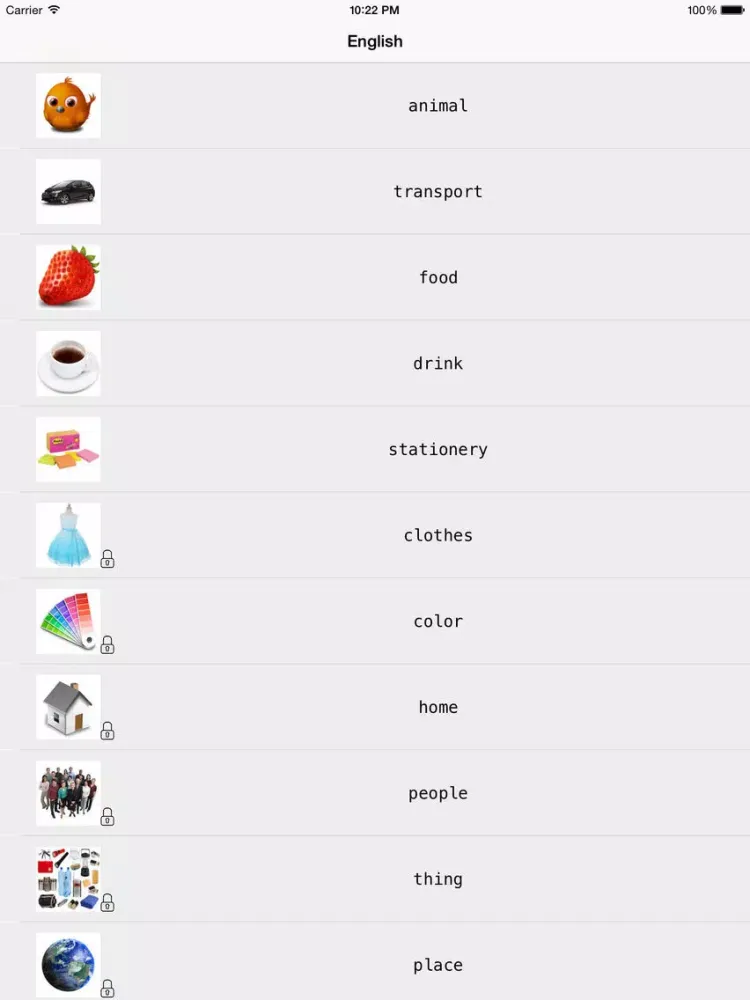 Capturas de pantalla de Learning English (British) Basic 400 Words iPad 