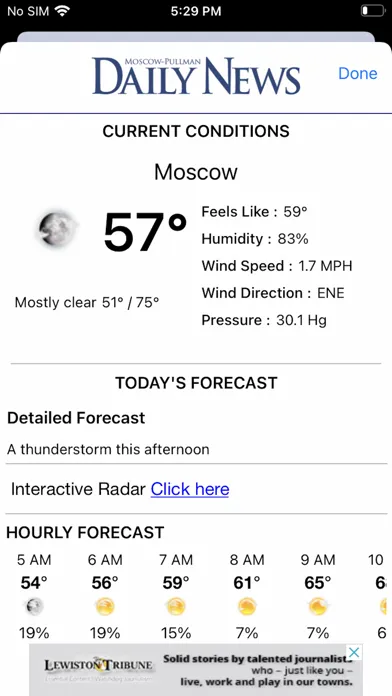 Zrzuty ekranu Moscow-Pullman Daily News