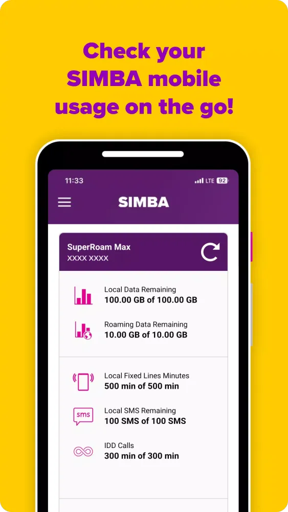 Captures d'écran de My SIMBA