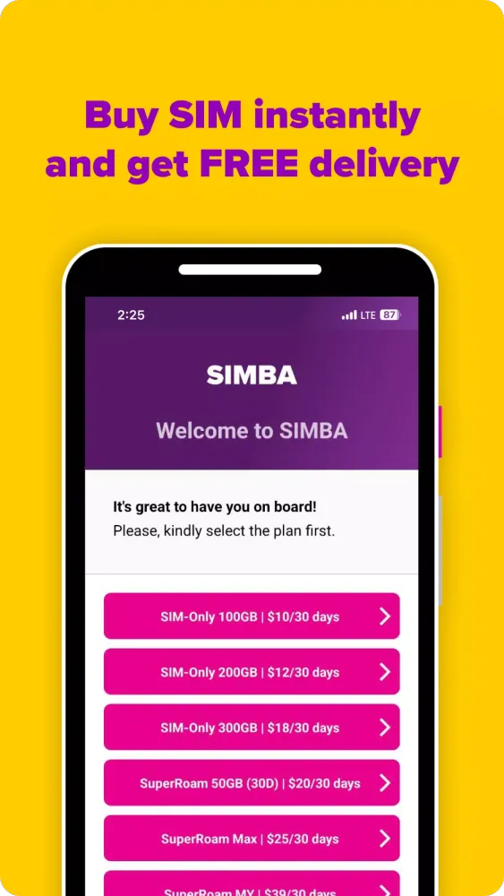 Captures d'écran de My SIMBA
