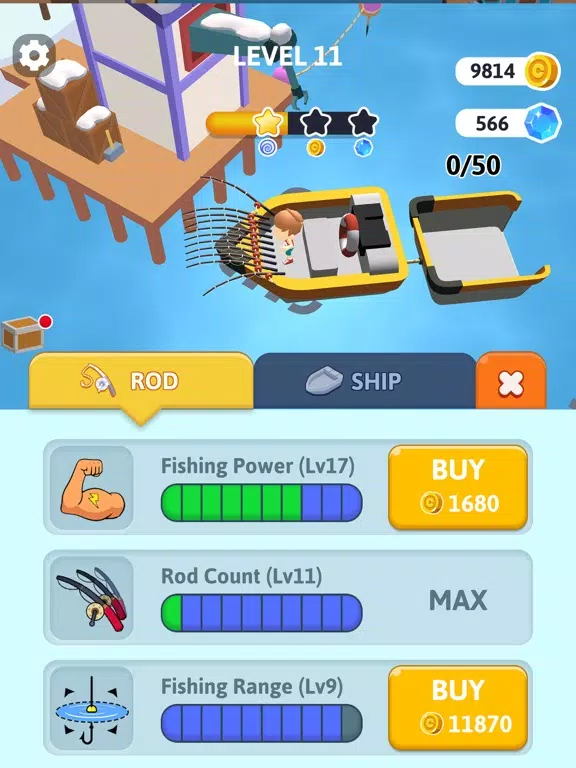 Capturas de tela do Fish Casting iPad 