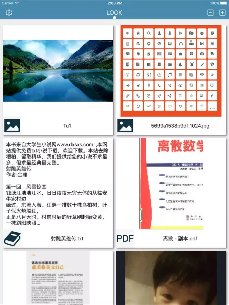 Tangkapan layar LOOK - private media text file transfer management iPad 