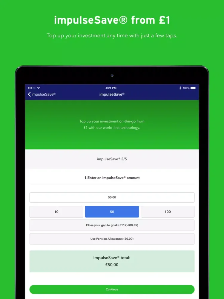 Tangkapan skrin True Potential Investor iPad 