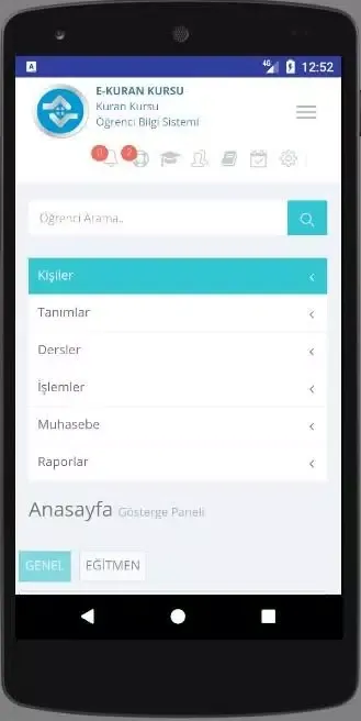 e-Kurankursu Öğrenci Bilgi Screenshots