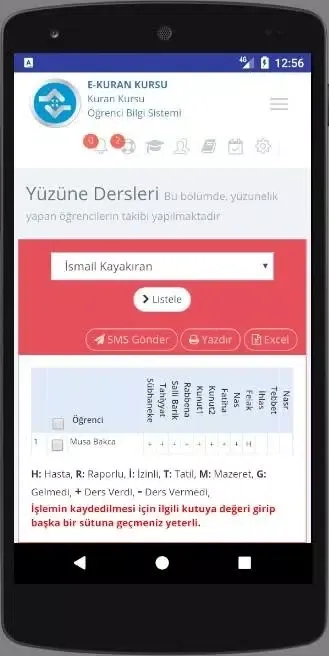 e-Kurankursu Öğrenci Bilgi Screenshots