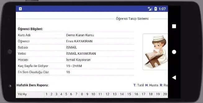 e-Kurankursu Öğrenci Bilgi Screenshots