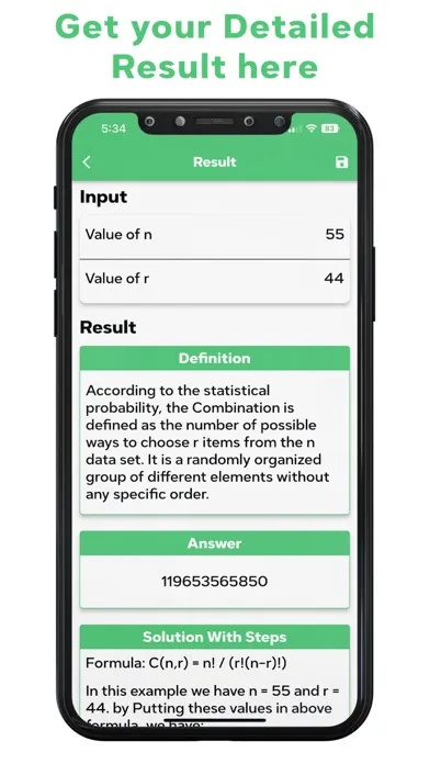 Combination Calculator Ekran Görüntüleri