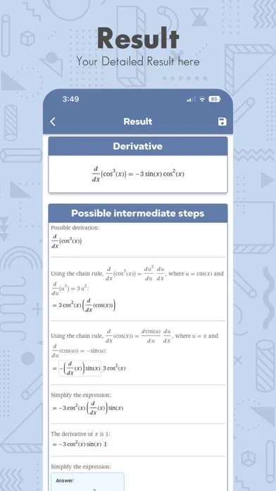 Derivative Calculator App Screenshots