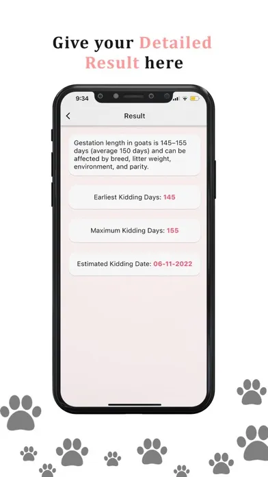 Animal Pregnancy Calculator سکرین شاٹس
