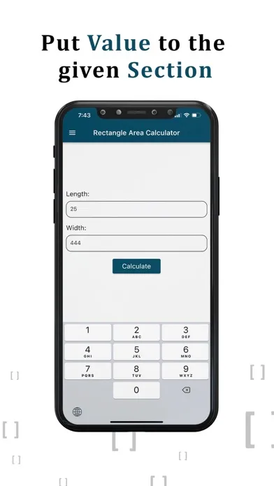 ภาพหน้าจอของ Area of Rectangle Calculator