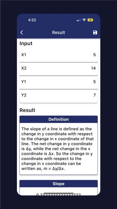 Capturas de tela do Slope Calculator with Steps