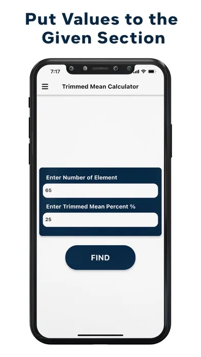 Captures d'écran de Trimmed Mean Calculator