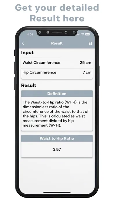 Скриншоты Calculate Waist To Hip Ratio