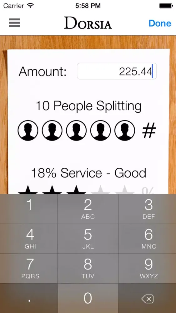Dorsia Tip Calculator Ekran Görüntüleri
