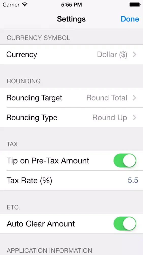 Dorsia Tip Calculator Ekran Görüntüleri