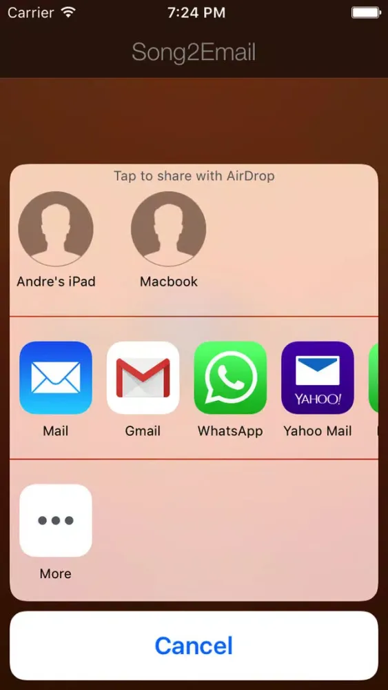ภาพหน้าจอของ Song2Email
