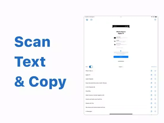 Capturas de tela do Pic2Text Scanner iPad 