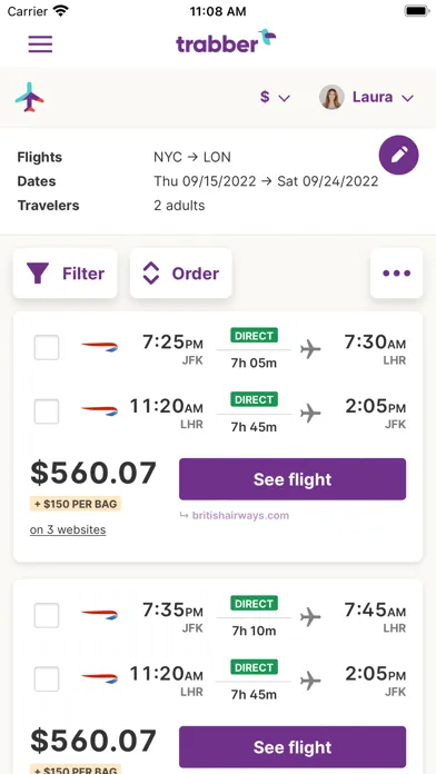 Trabber: Flights, Hotels, Cars स्क्रीनशॉट