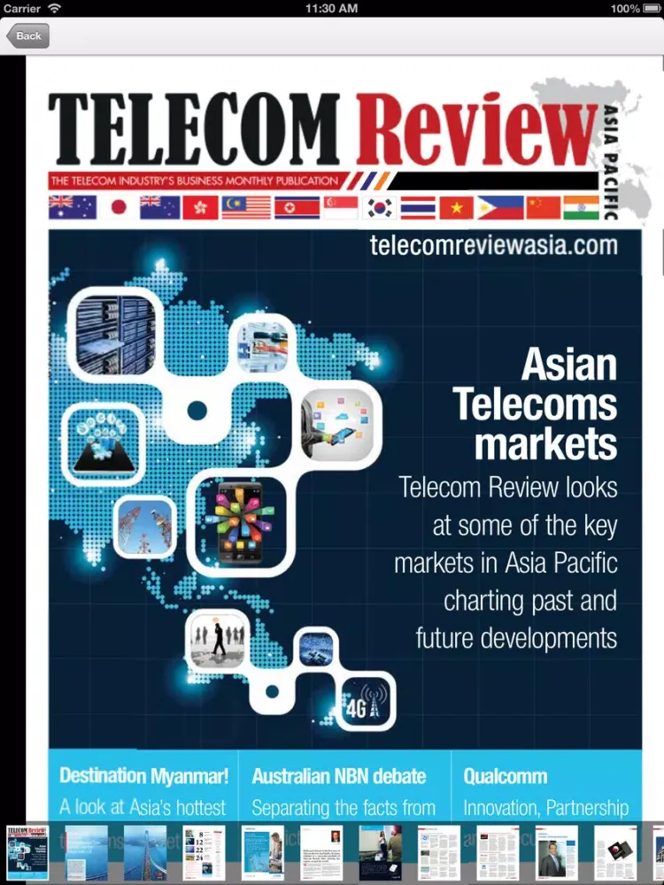 Tangkapan layar Telecom Review Asia iPad 