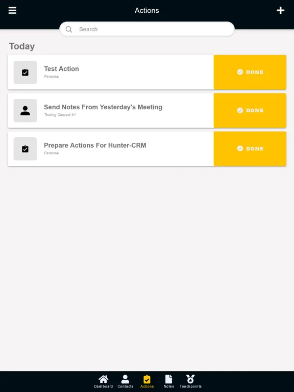 Hunter CRM iPad  Screenshots