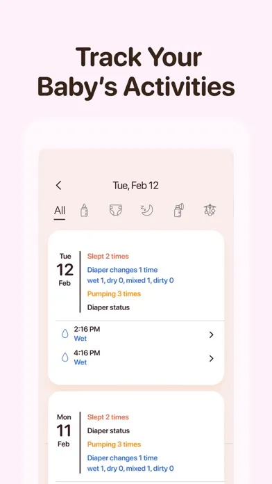 Capturas de tela do Baby Tracker⋆
