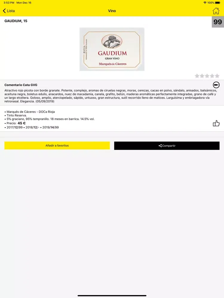Guía Vinos Gourmets 2020 Lite iPad  سکرین شاٹس