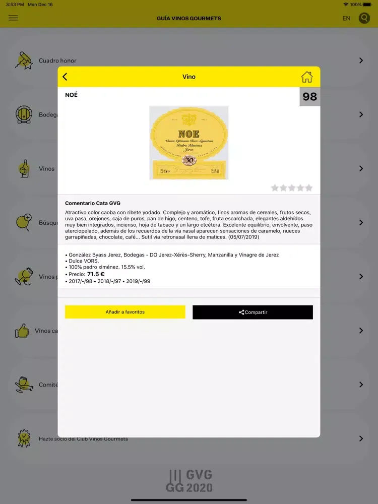 Guía Vinos Gourmets 2020 Lite iPad  سکرین شاٹس
