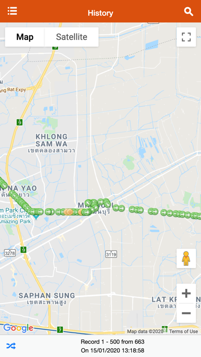 Ảnh chụp màn hình của Tracking touch