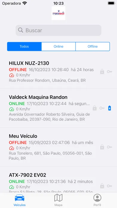 Tangkapan layar Trackmax V4