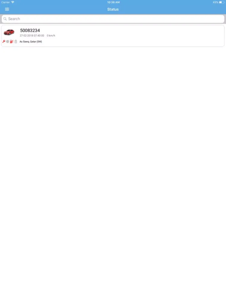 Capturas de tela do TrackPoint-VTS iPad 