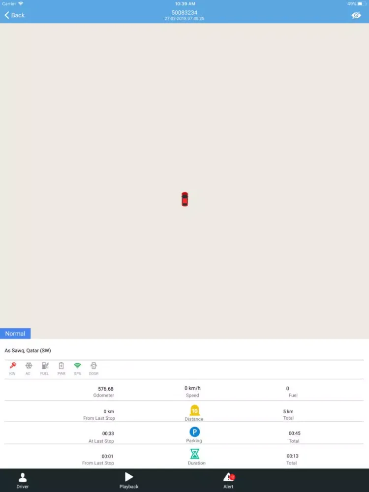 Capturas de tela do TrackPoint-VTS iPad 