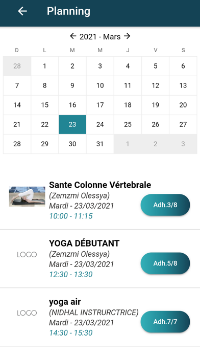 Tangkapan skrin FitYogaProf