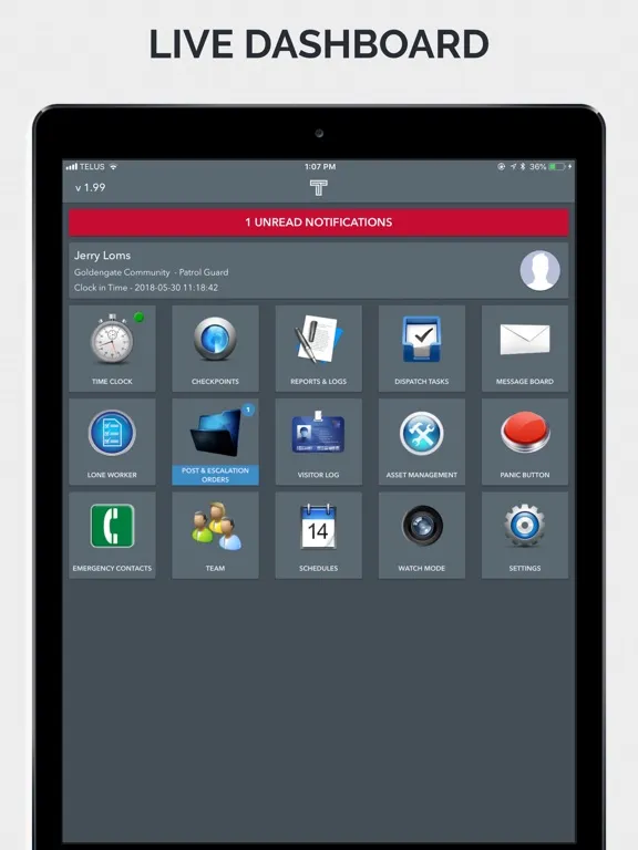 TrackTik Guard Tour iPad  Screenshots