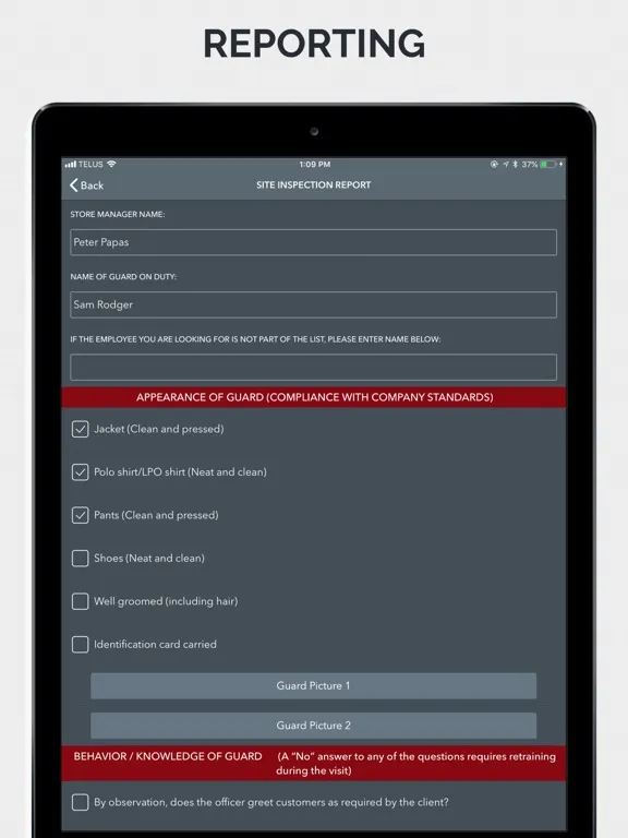 TrackTik Guard Tour iPad  Screenshots