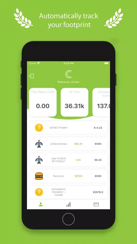 Carbon - Track Your Footprint स्क्रीनशॉट