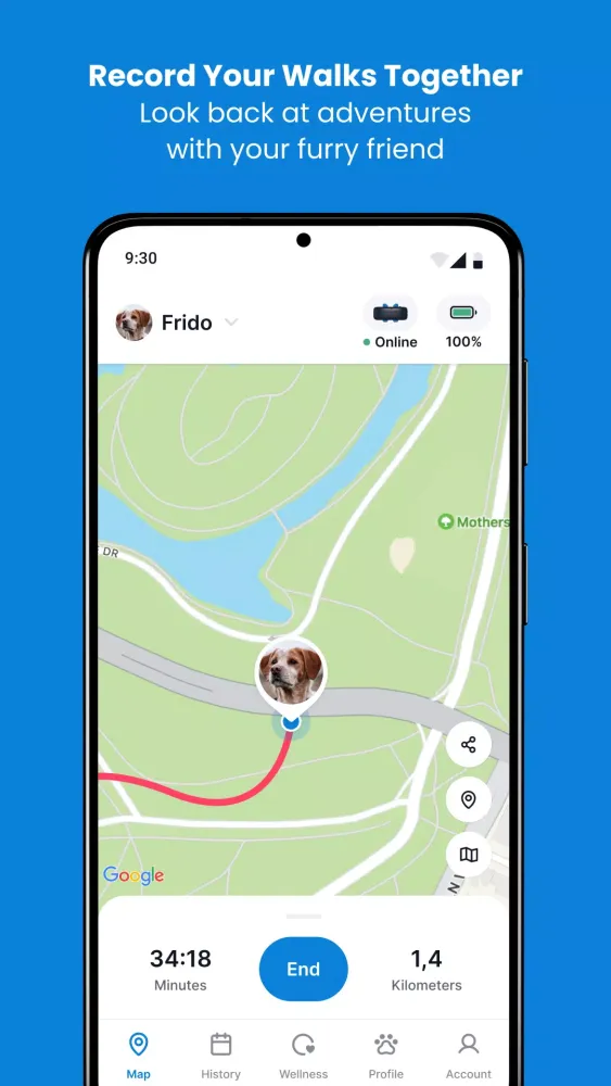 Capturas de tela do Tractive GPS